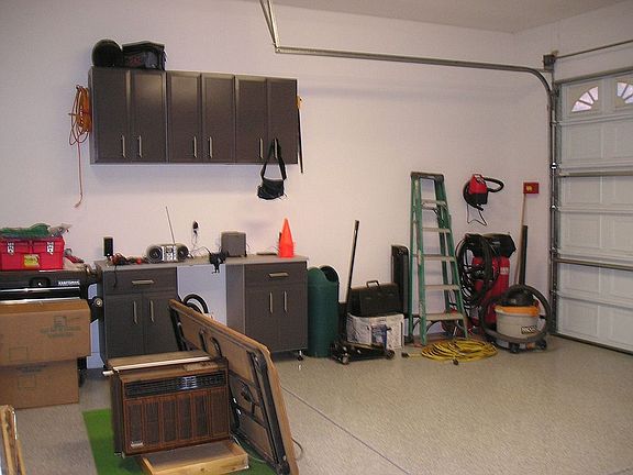 cabinets and epoxy flooring