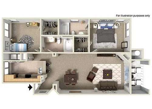 Floor plan C 1,082 SF San Gabriel