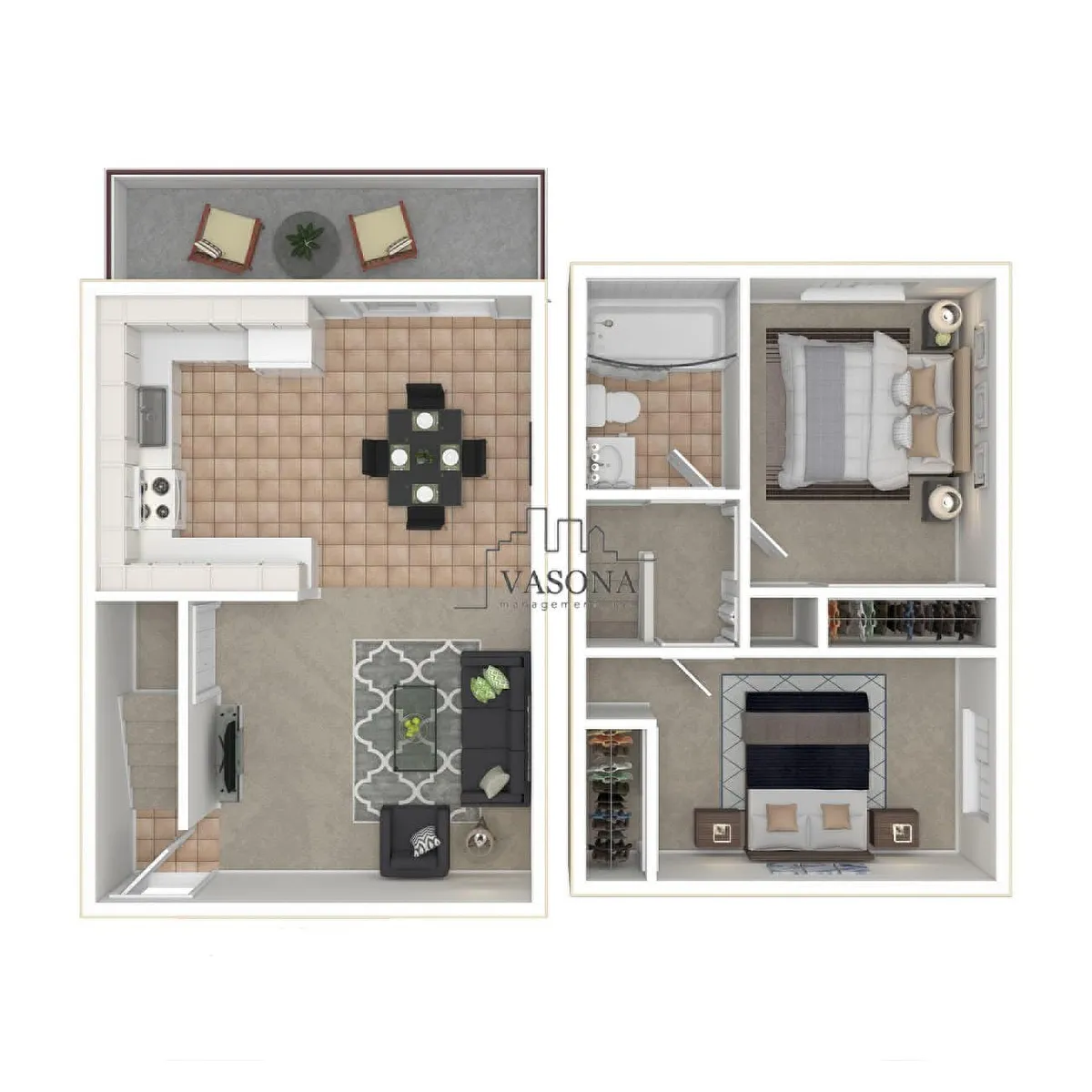 Floor plan Marina 2x1