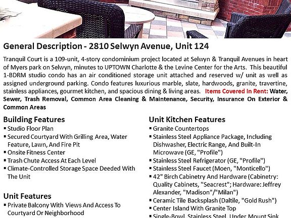 Living in Tranquil Court ; Myers Park ; Great Location In Charlotte, NC 28209 Listing Details #1