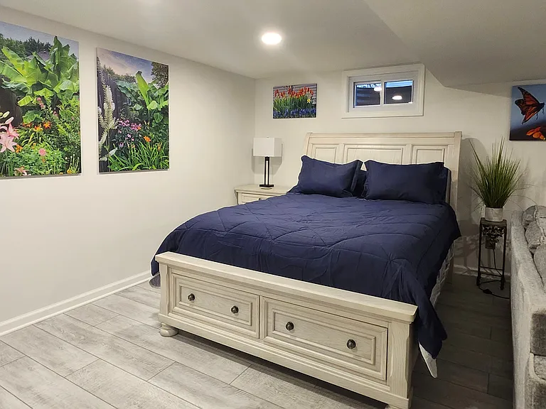 2 drawer storage located under bed and side table has drawers for storage
