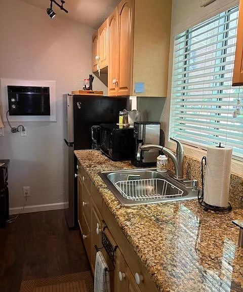 Kitchenette counter A/C wall unit