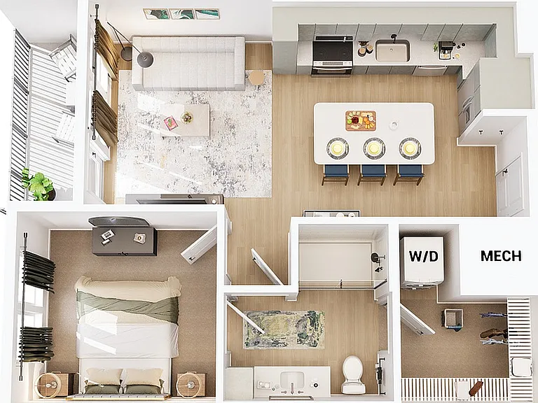 3D Floorplan - Unit A1 3D Floorplan - Unit A1