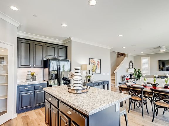 Kitchen overlooking dining area