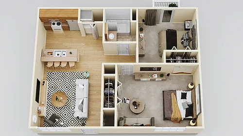 Floor plan 2 Bed 1 Bath