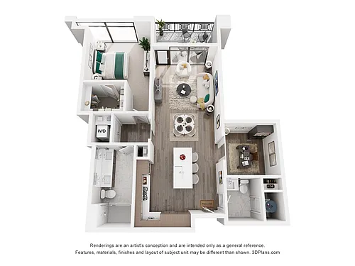 Floor plan Maple I (W/Den)