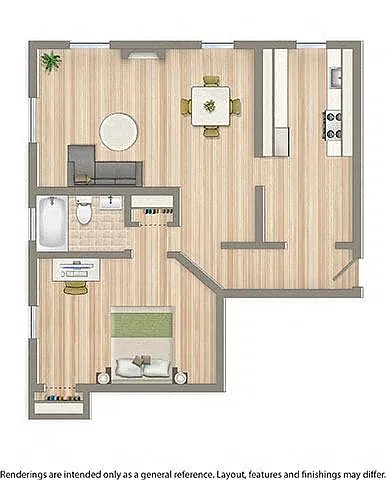 Floor plan 1 Bedroom A