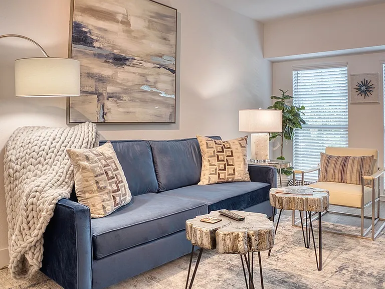 Model apartment living area