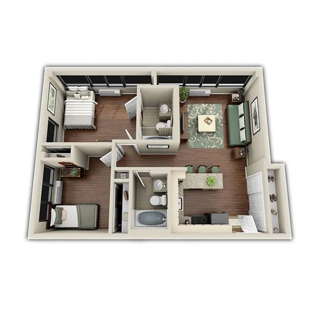 Floor plan Rent a room in a 2 bed unit