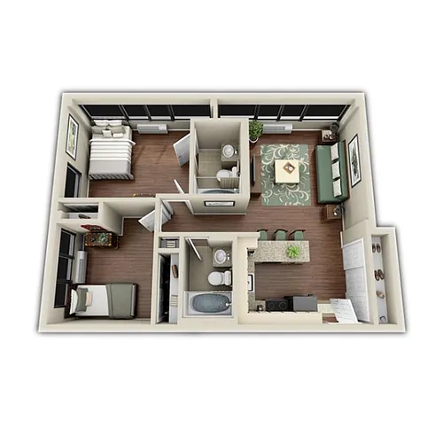 Floor plan Rent a room in a 2 bed unit