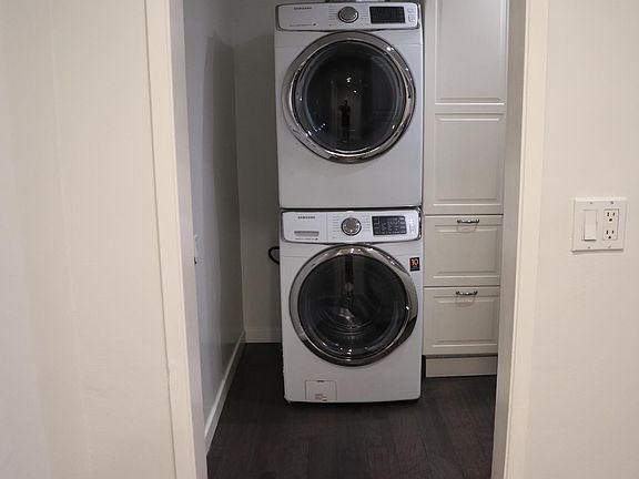 stacked in-unit laundry