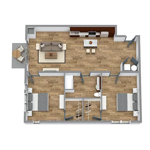 Floor plan The 2 Bedroom 5 (Orange)
