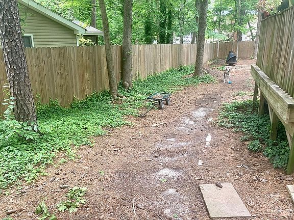Fenced back yard