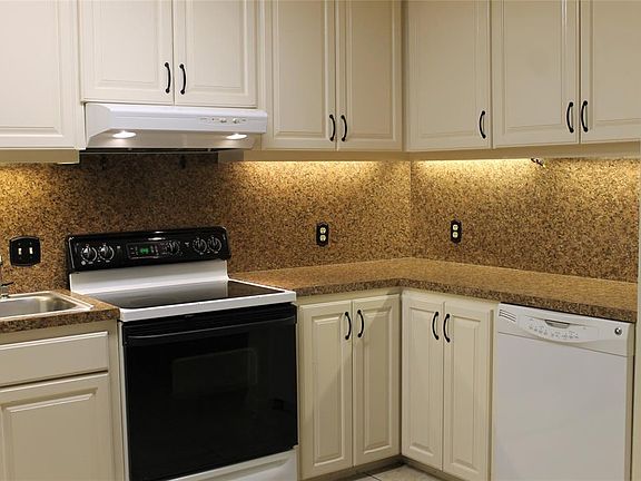 Lots of counter top and cabinet space in the kitchen.