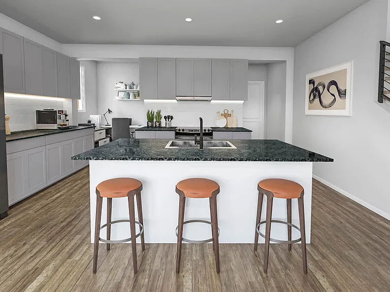 Kitchen with Stainless Steel Appliances and Breakfast Bar