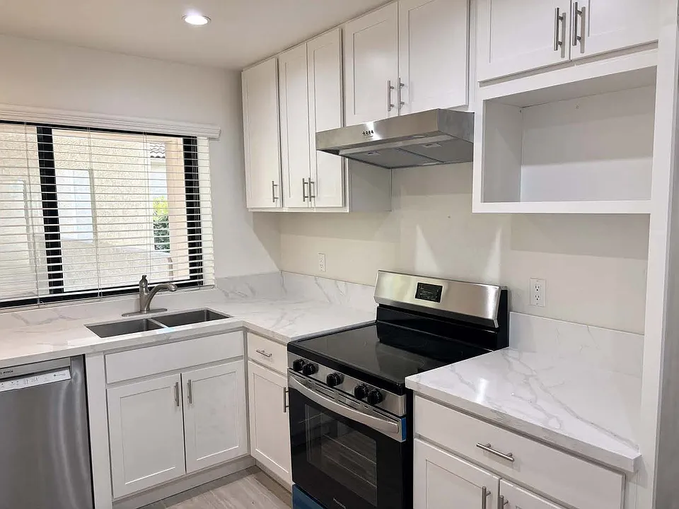 Kitchen showing storage.