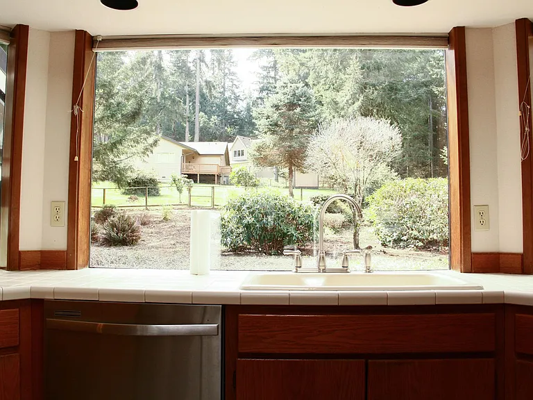 View of backyard from kitchen