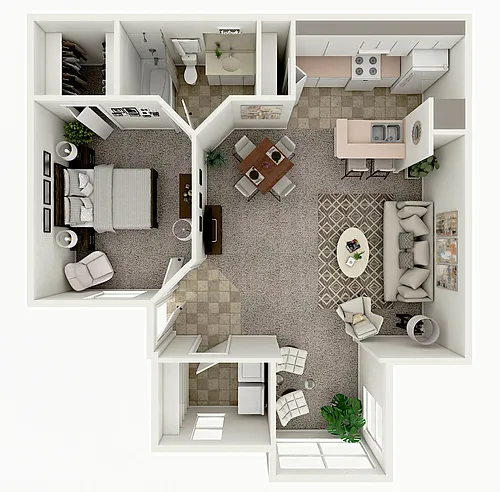 Floor plan One Bedroom One Bath