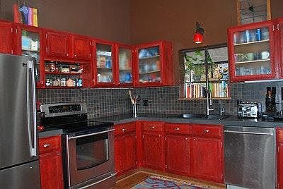 Large, open kitchen.