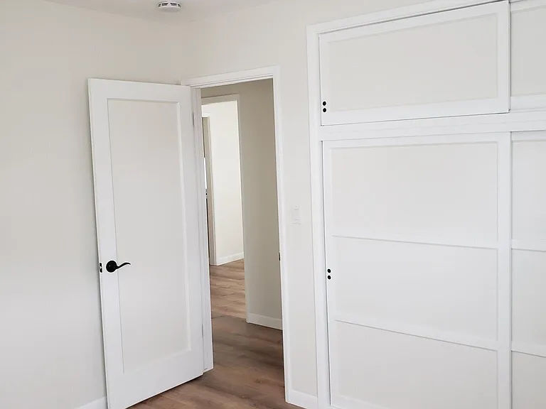 Southwest bedroom facing northeast. Closet to the right.