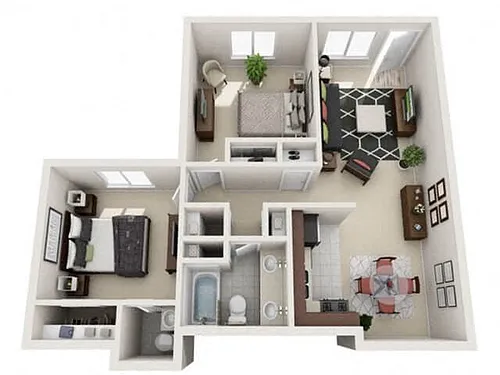 Floor plan B2 TWO BEDROOM ONE & HALF BATH
