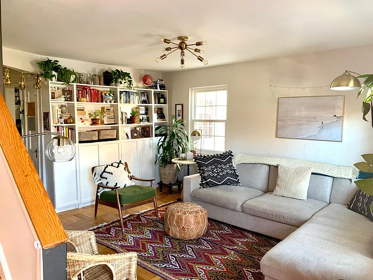 Enter into the cozy living room.