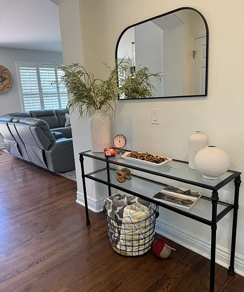 Hall into downstairs full bed/bath - into laundry - into garage