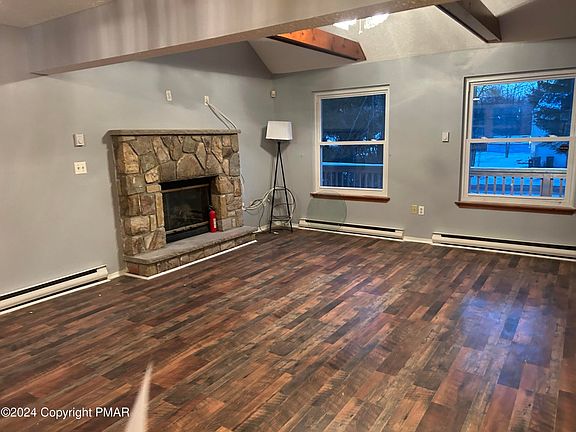 Open Living Room, Stone Faced Fireplace