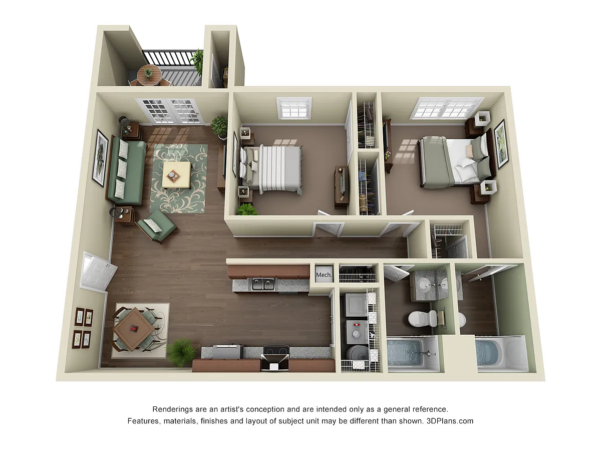 Floor plan Quarry Run 2 Bedroom