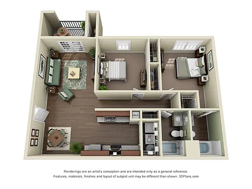 Floor plan Quarry Run 2 Bedroom