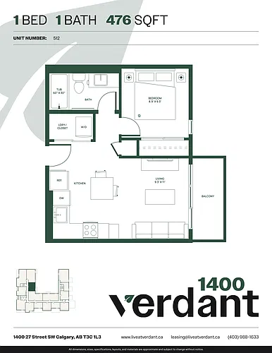 Floor plan 1 Bedroom 1 Bath 1 Bed 1 Bath 19