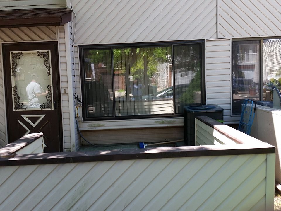 small patio in front of condo