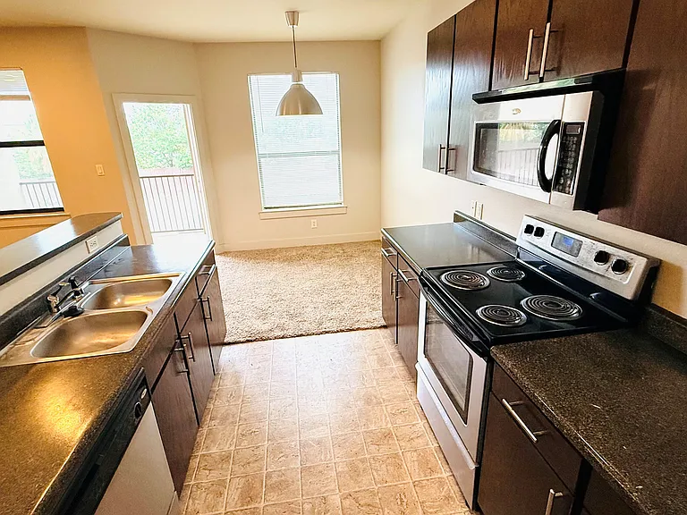 Beautiful integrated kitchen design with lots of natural light