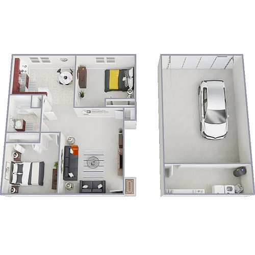 Floor plan 2 Bed 1 Bath