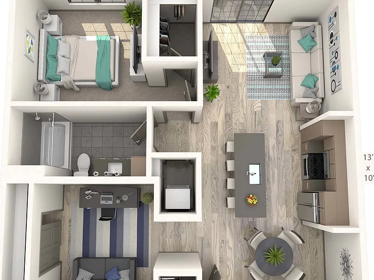 1 BR 1 Bath 1 BR 1 Bath