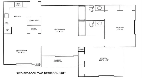Floor plan Two Bedroom
