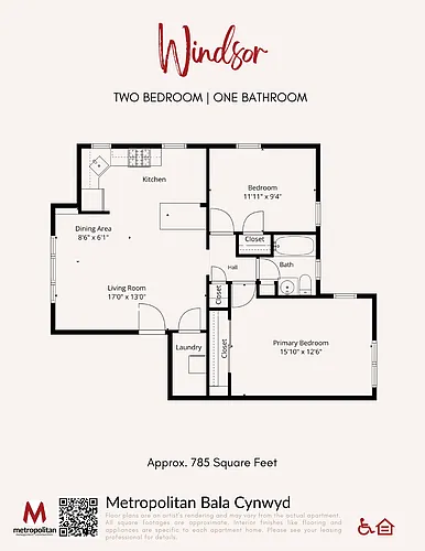 Floor plan Two Bedroom Windsor