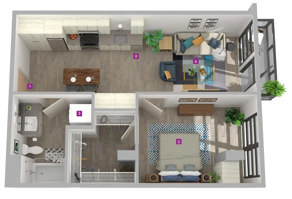 Floor plan 1X1-6
