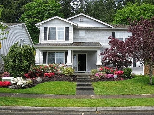 great front landscaping with much color