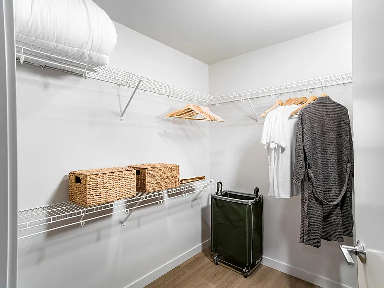 Stay organized with spacious closets at Modera Shoreline, thoughtfully designed to keep your wardrobe and essentials neatly within reach.