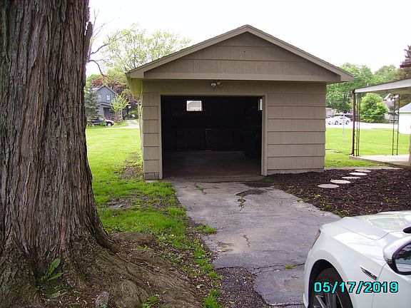 Front view of garage