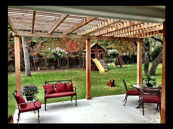 Backyard, patio, pergola
