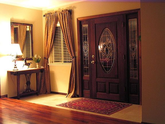 Marble Entry, Custom Mahogany Doorway