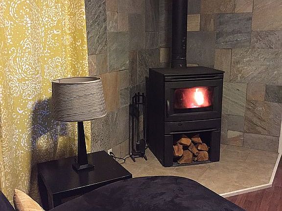 Wood stove heats whole house