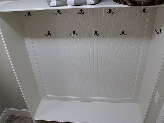 Storage shelving in laundry