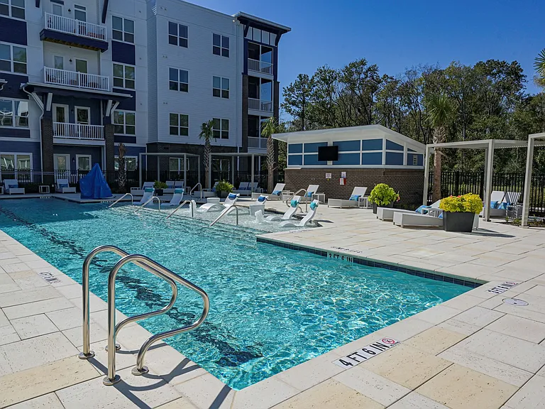 Sparkling Swimming Pool at Hawthorne at Indy West in Wilmington, NC