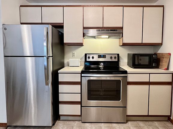 Kitchen with stainless steel appliances