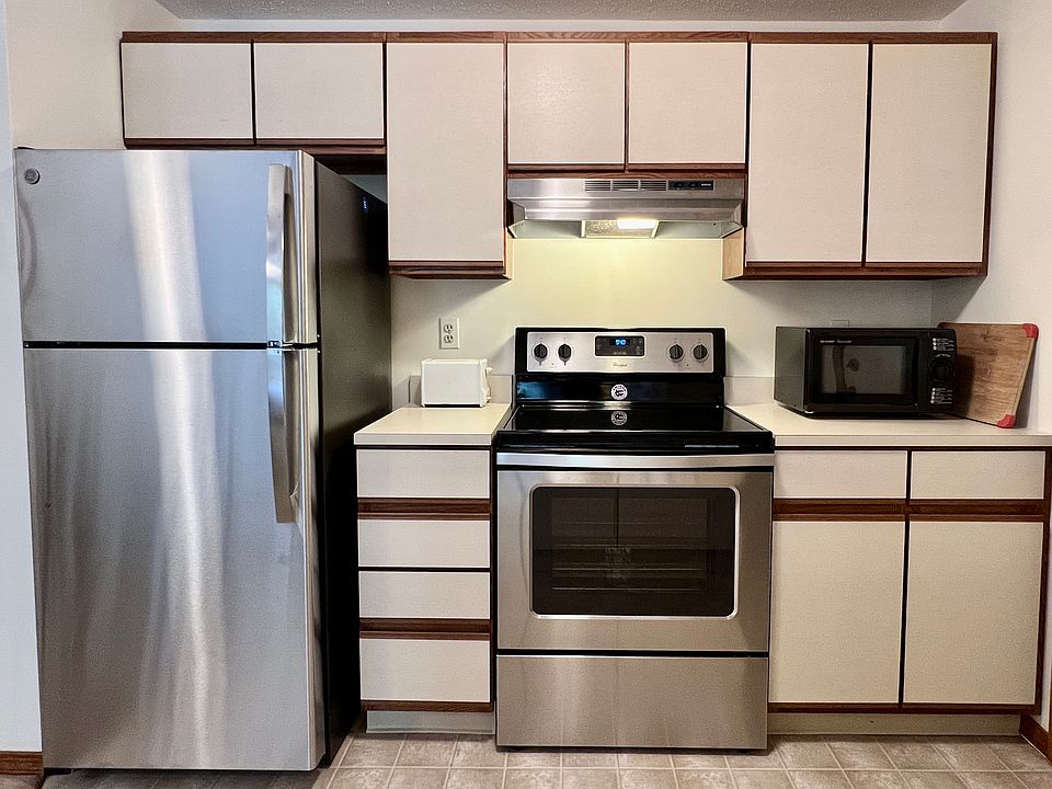 Kitchen with stainless steel appliances