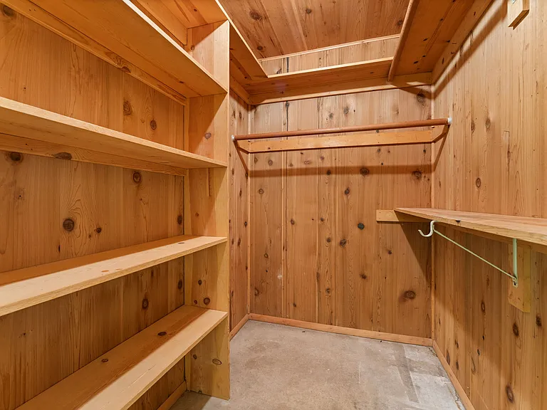 Large walk-in cedar closet in Lower Level