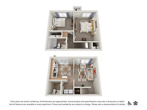 Floor plan Two Bedroom Townhome